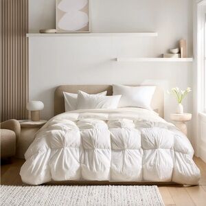 NWT QUINCE Cotton Pintuck Comforter Full/Queen White 6390